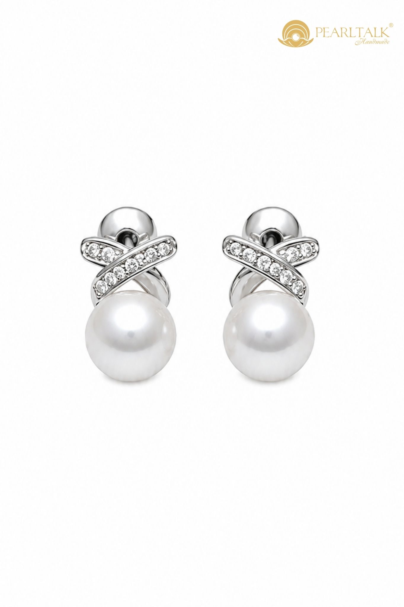 BÔNG TAI NGỌC TRAI X MÀU TRẮNG 6MM